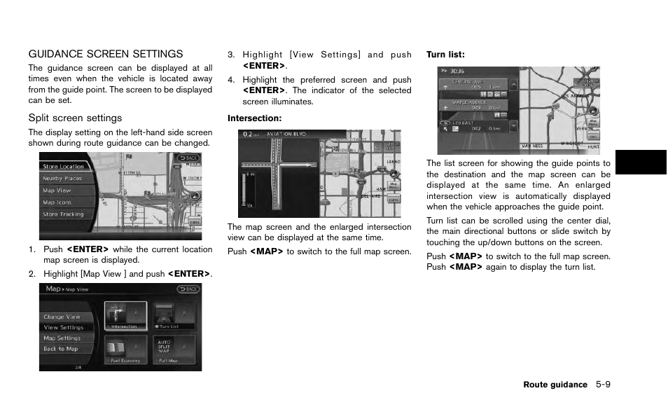 Guidance screen settings -9 | NISSAN 2015 Quest - Navigation System Owner's Manual User Manual | Page 93 / 241