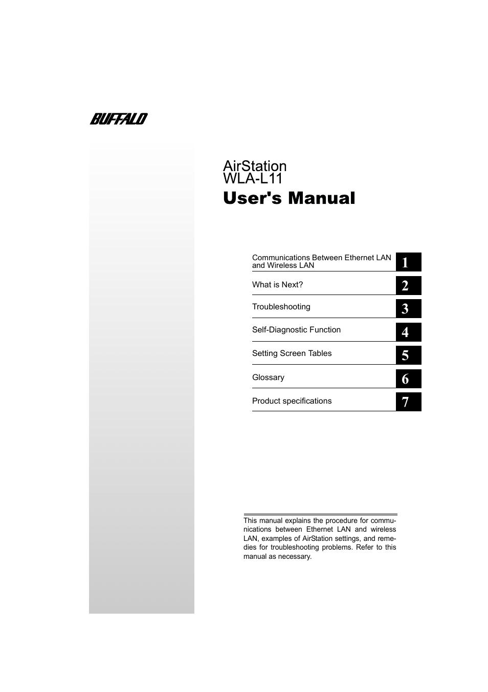 Buffalo Technology WLA-L11 User Manual | 68 pages