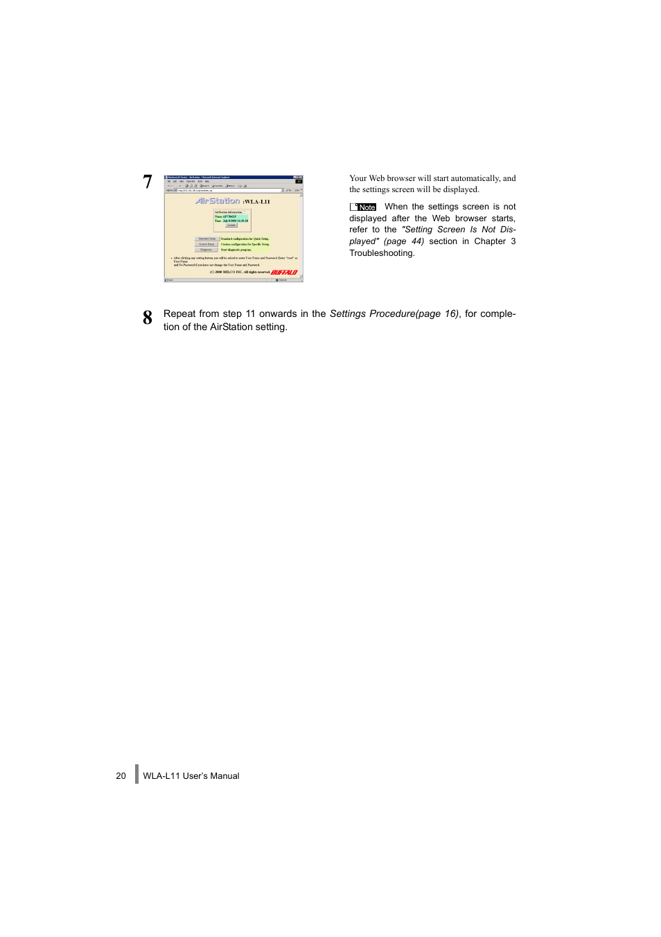 Buffalo Technology WLA-L11 User Manual | Page 22 / 68