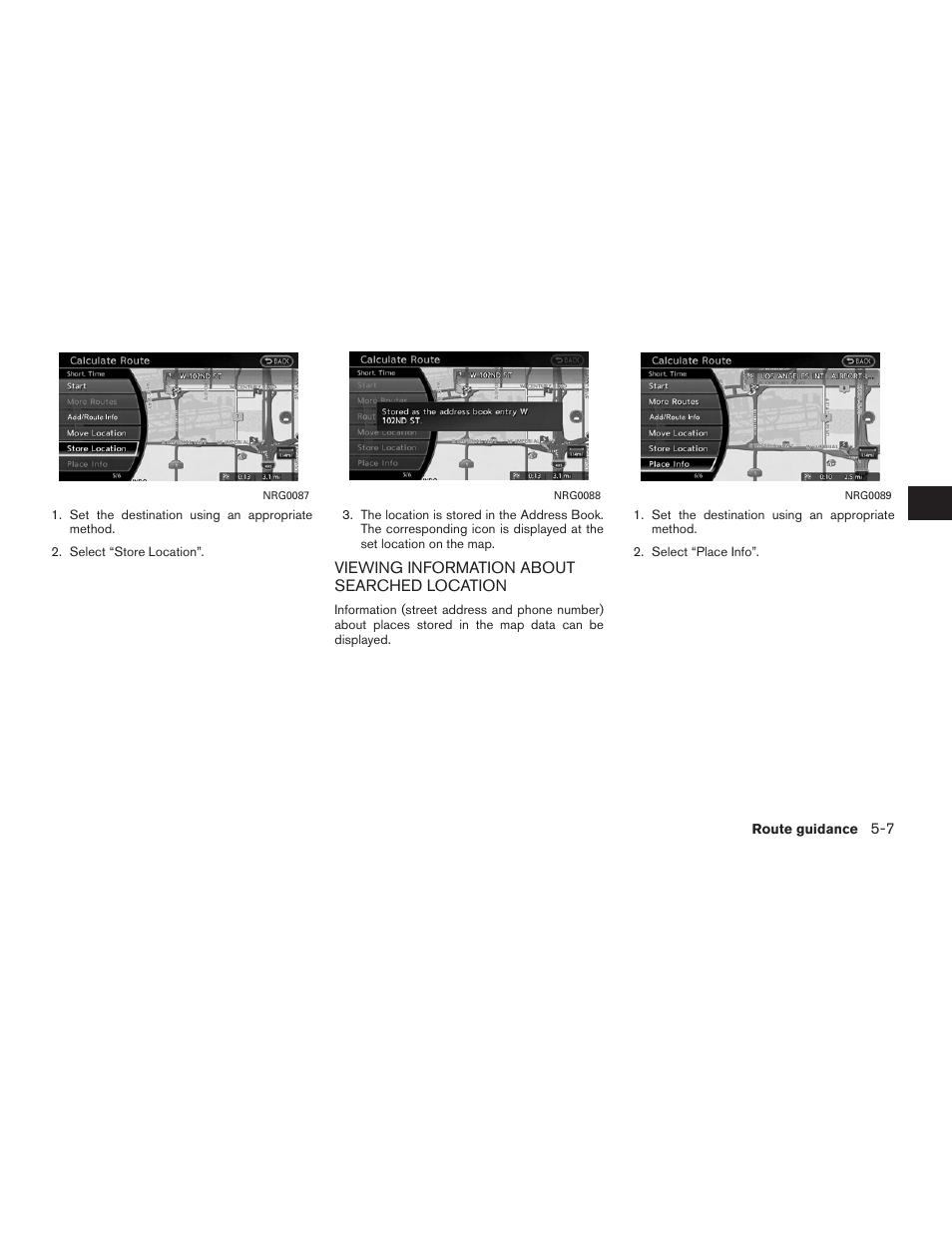 Viewing information about searched location -7 | NISSAN 2012 Altima Sedan - Navigation System Owner's Manual User Manual | Page 115 / 313