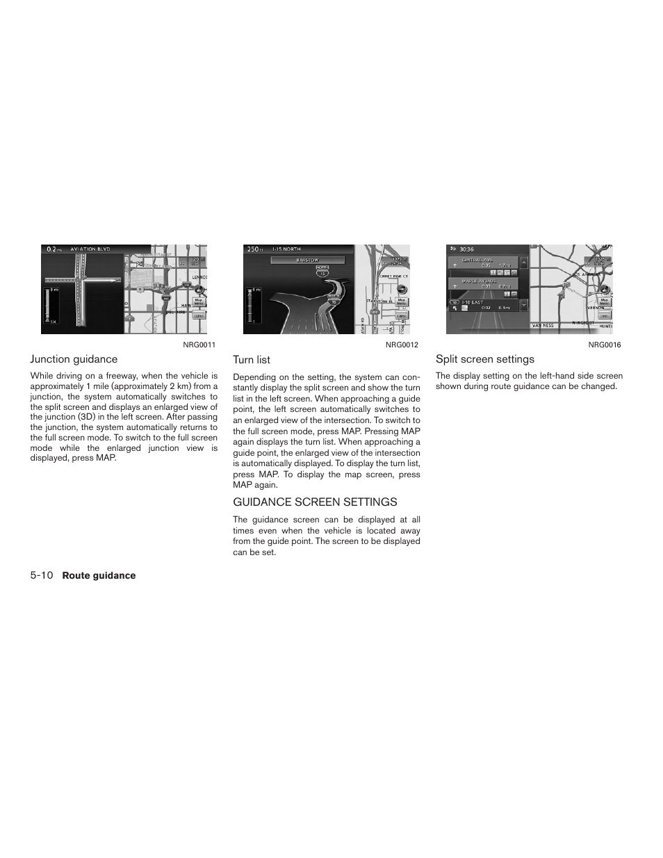 Guidance screen settings -10 | NISSAN 2012 Altima Sedan - Navigation System Owner's Manual User Manual | Page 118 / 313