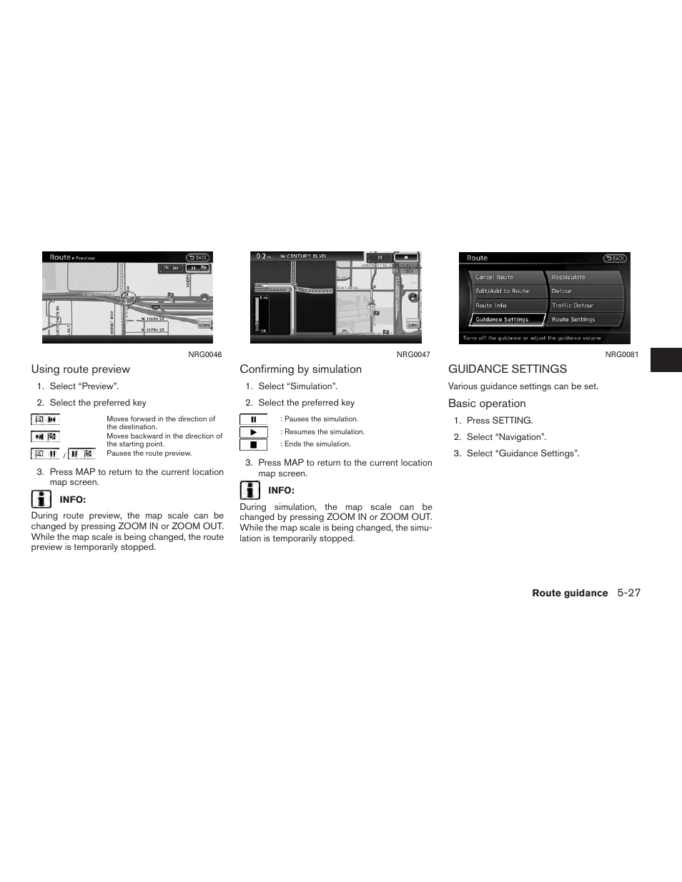 Guidance settings -27 | NISSAN 2012 Altima Sedan - Navigation System Owner's Manual User Manual | Page 135 / 313