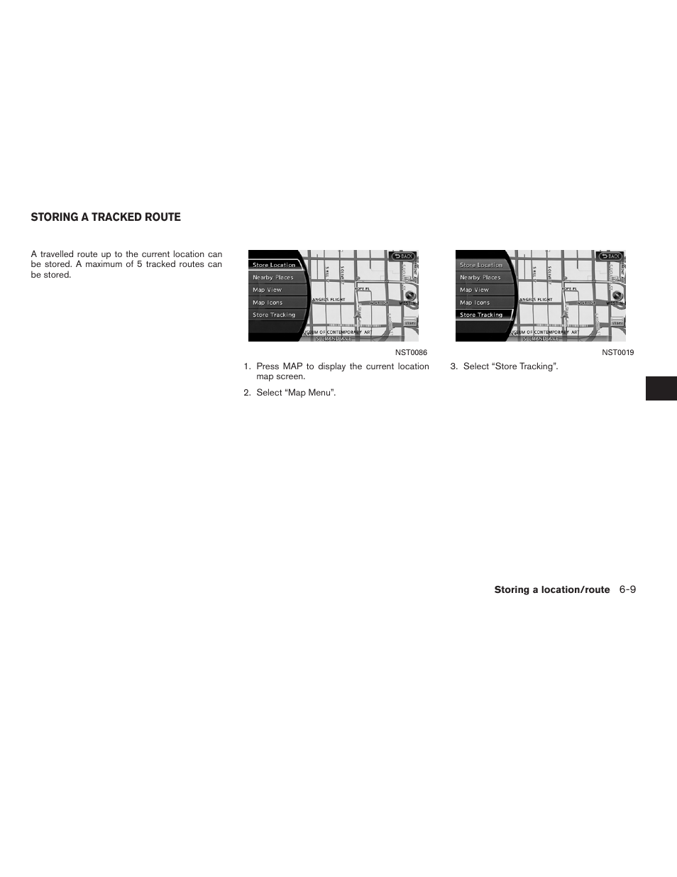 Storing a tracked route -9 | NISSAN 2012 Altima Sedan - Navigation System Owner's Manual User Manual | Page 157 / 313