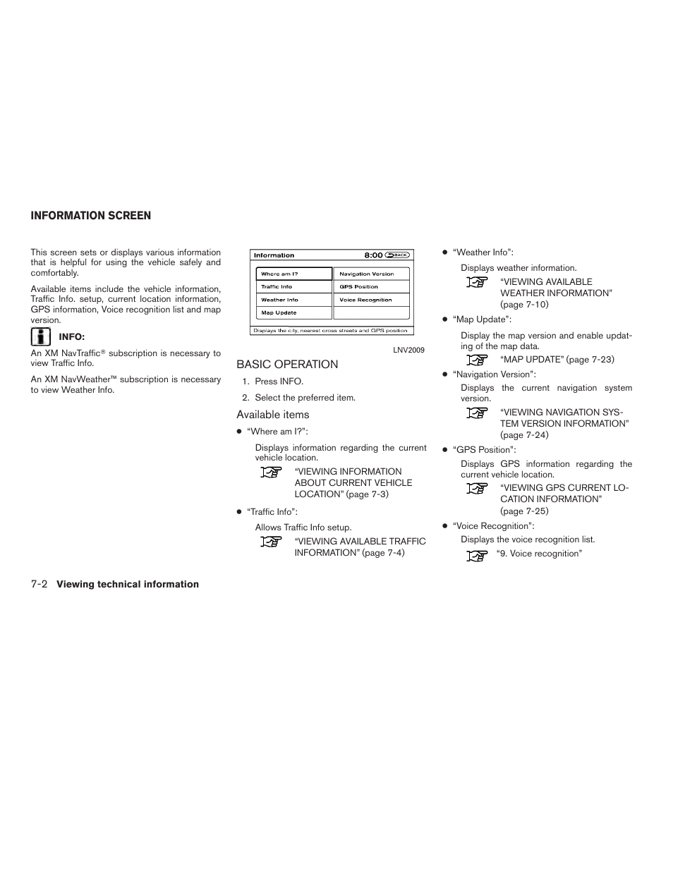 Information screen -2, Basic operation -2 | NISSAN 2012 Altima Sedan - Navigation System Owner's Manual User Manual | Page 188 / 313