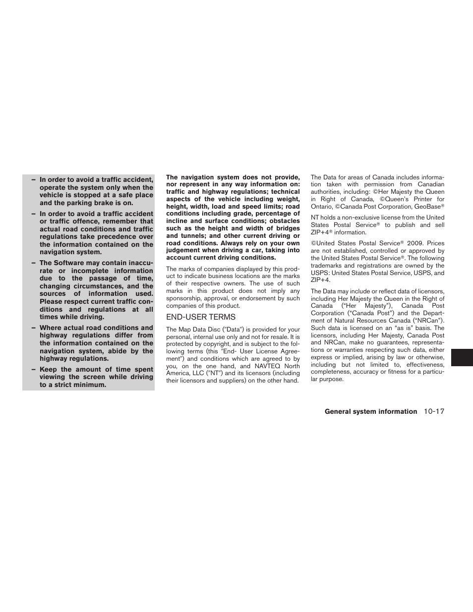 End-user terms -17 | NISSAN 2012 Altima Sedan - Navigation System Owner's Manual User Manual | Page 289 / 313