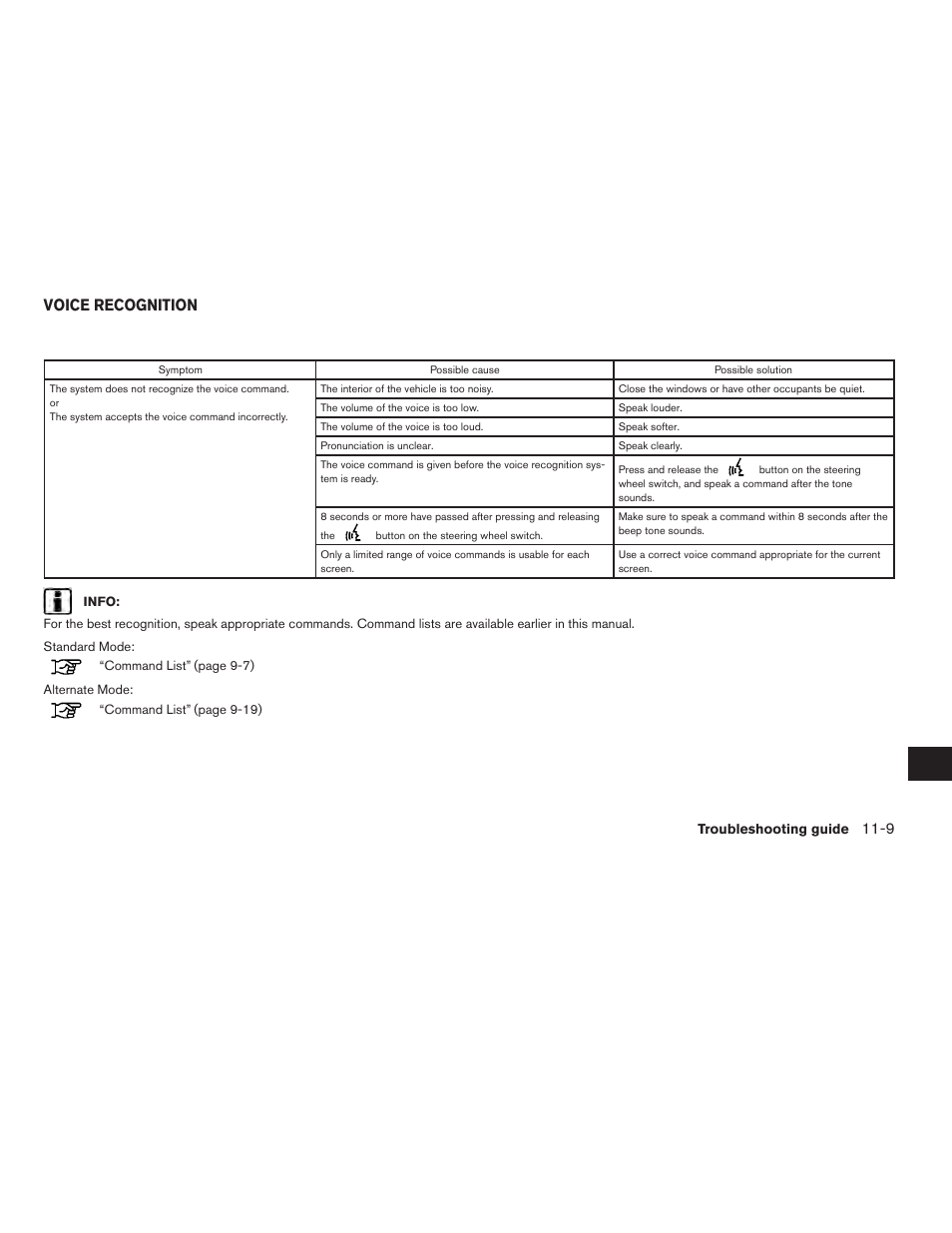 Voice recognition -9, Voice recognition | NISSAN 2012 Altima Sedan - Navigation System Owner's Manual User Manual | Page 301 / 313