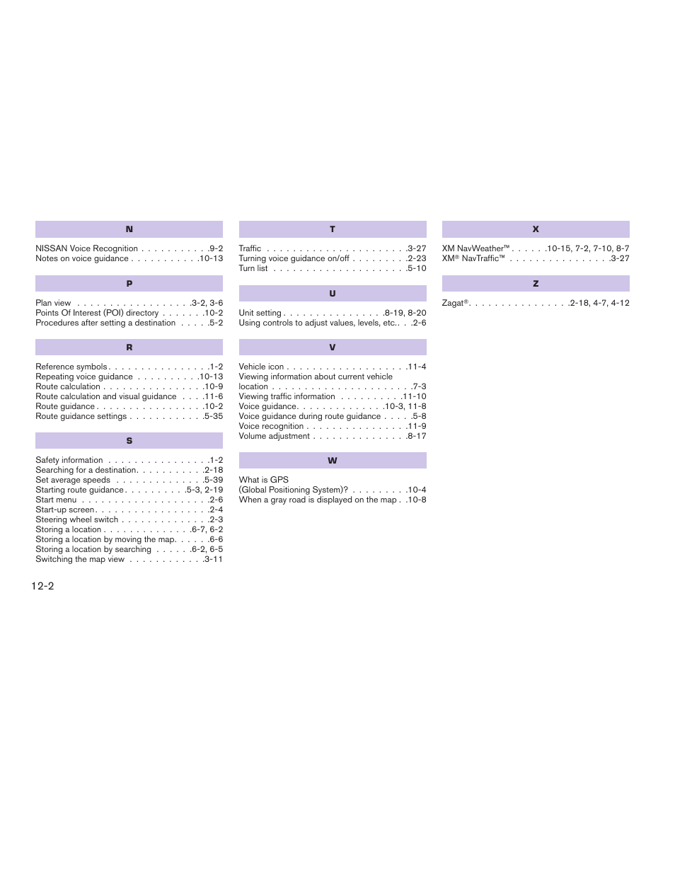 NISSAN 2012 Altima Sedan - Navigation System Owner's Manual User Manual | Page 312 / 313