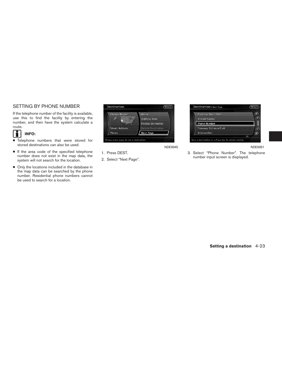 Setting by phone number -23 | NISSAN 2012 Altima Sedan - Navigation System Owner's Manual User Manual | Page 97 / 313