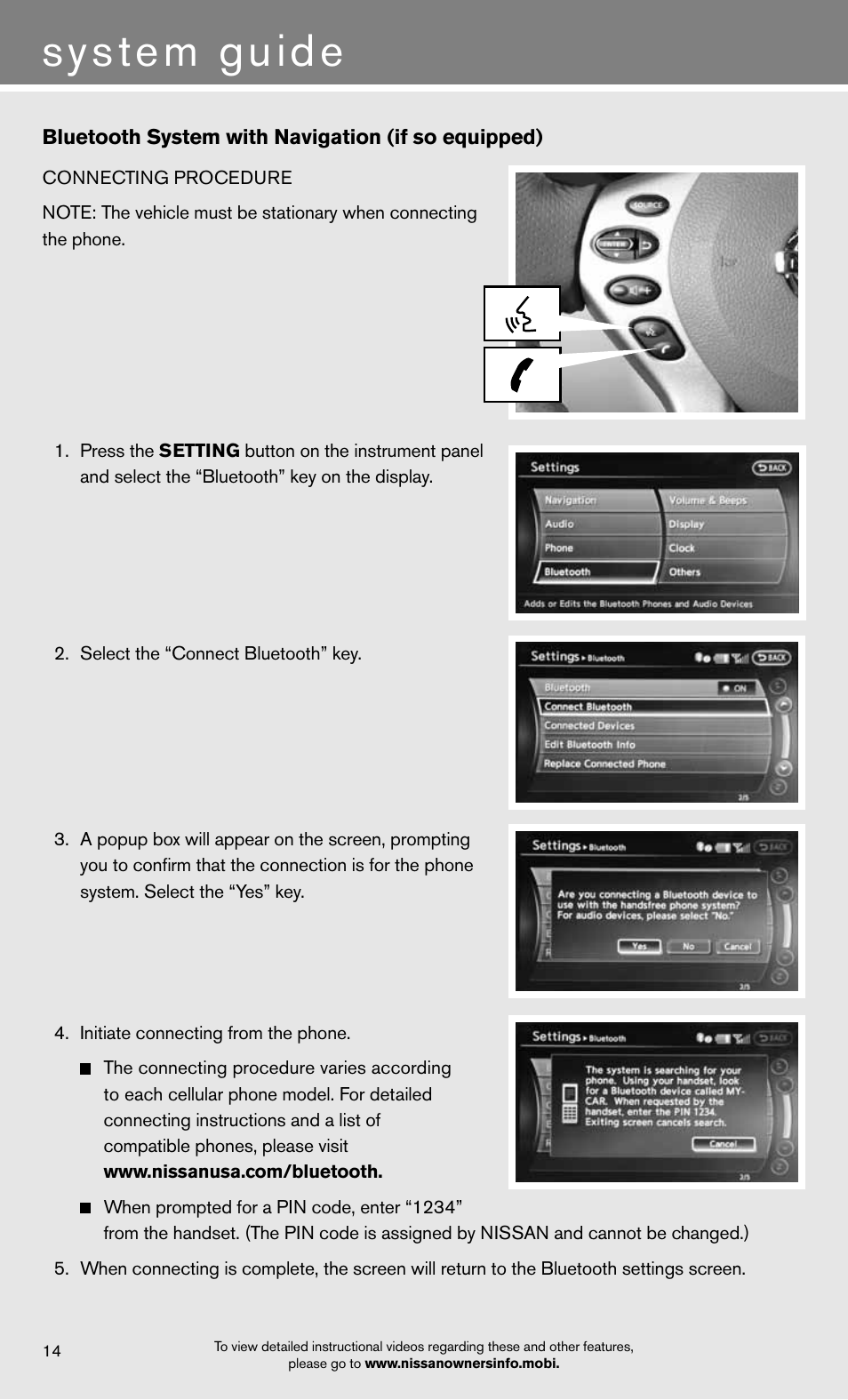 System guide | NISSAN 2012 Altima Sedan - Quick Reference Guide User Manual | Page 16 / 20