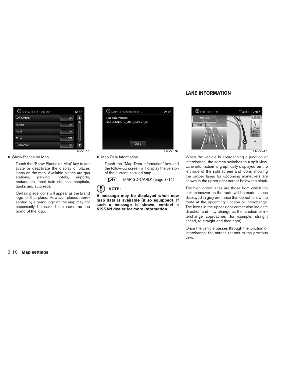 Lane information -10 | NISSAN 2013 Titan - Navigation System Owner's Manual User Manual | Page 28 / 104