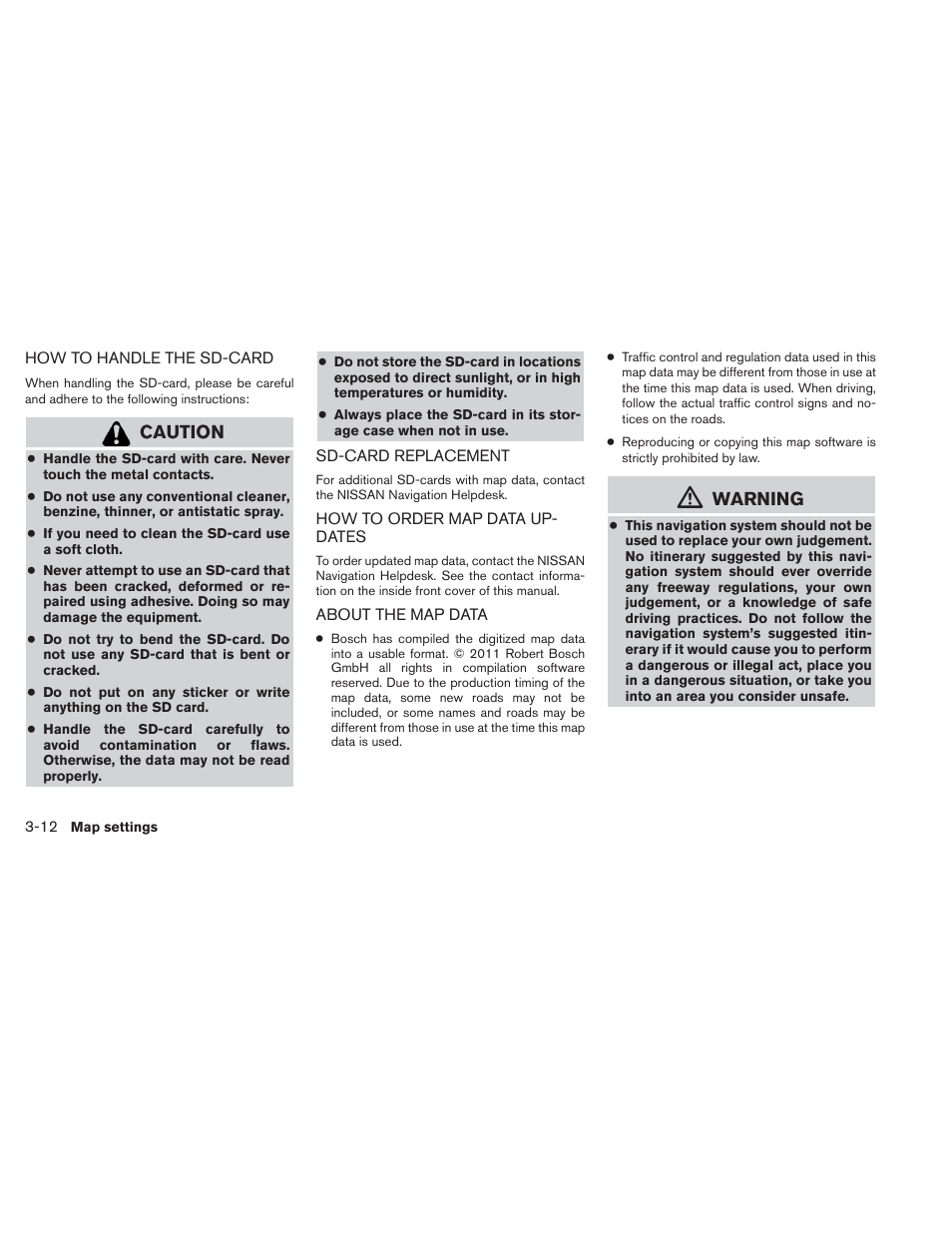 Caution, Warning | NISSAN 2013 Titan - Navigation System Owner's Manual User Manual | Page 30 / 104