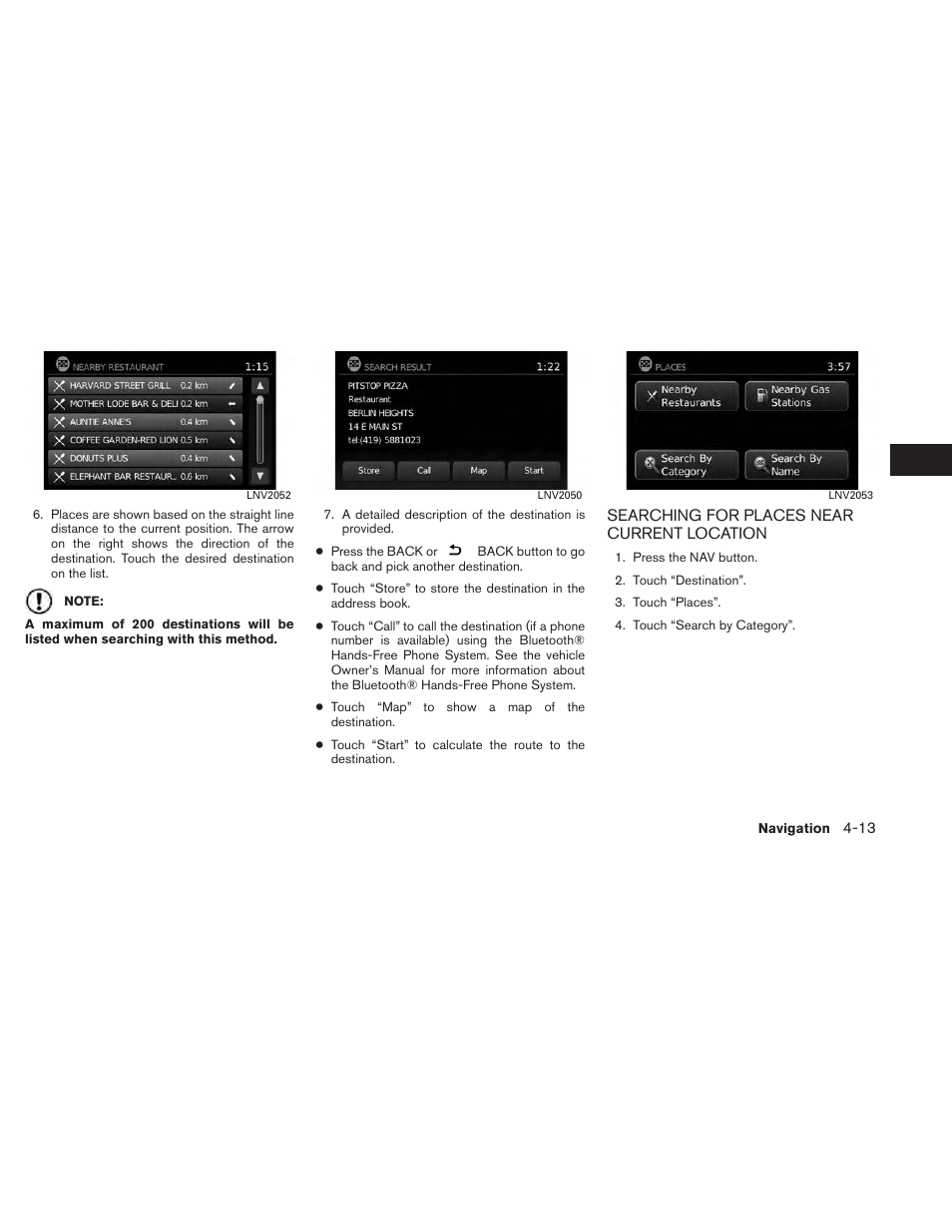 Searching for places near current location -13 | NISSAN 2013 Titan - Navigation System Owner's Manual User Manual | Page 47 / 104