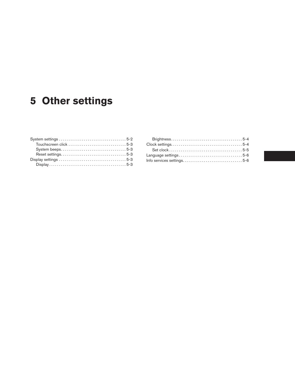 Other settings, 5 other settings | NISSAN 2013 Titan - Navigation System Owner's Manual User Manual | Page 81 / 104