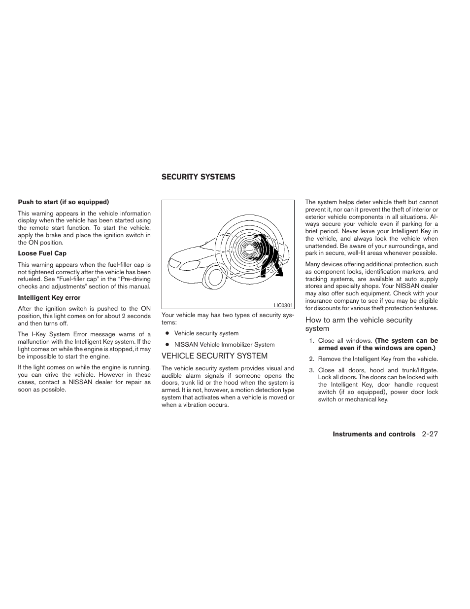 Security systems -27, Vehicle security system -27 | NISSAN 2014 Altima Sedan - Owner's Manual User Manual | Page 104 / 428