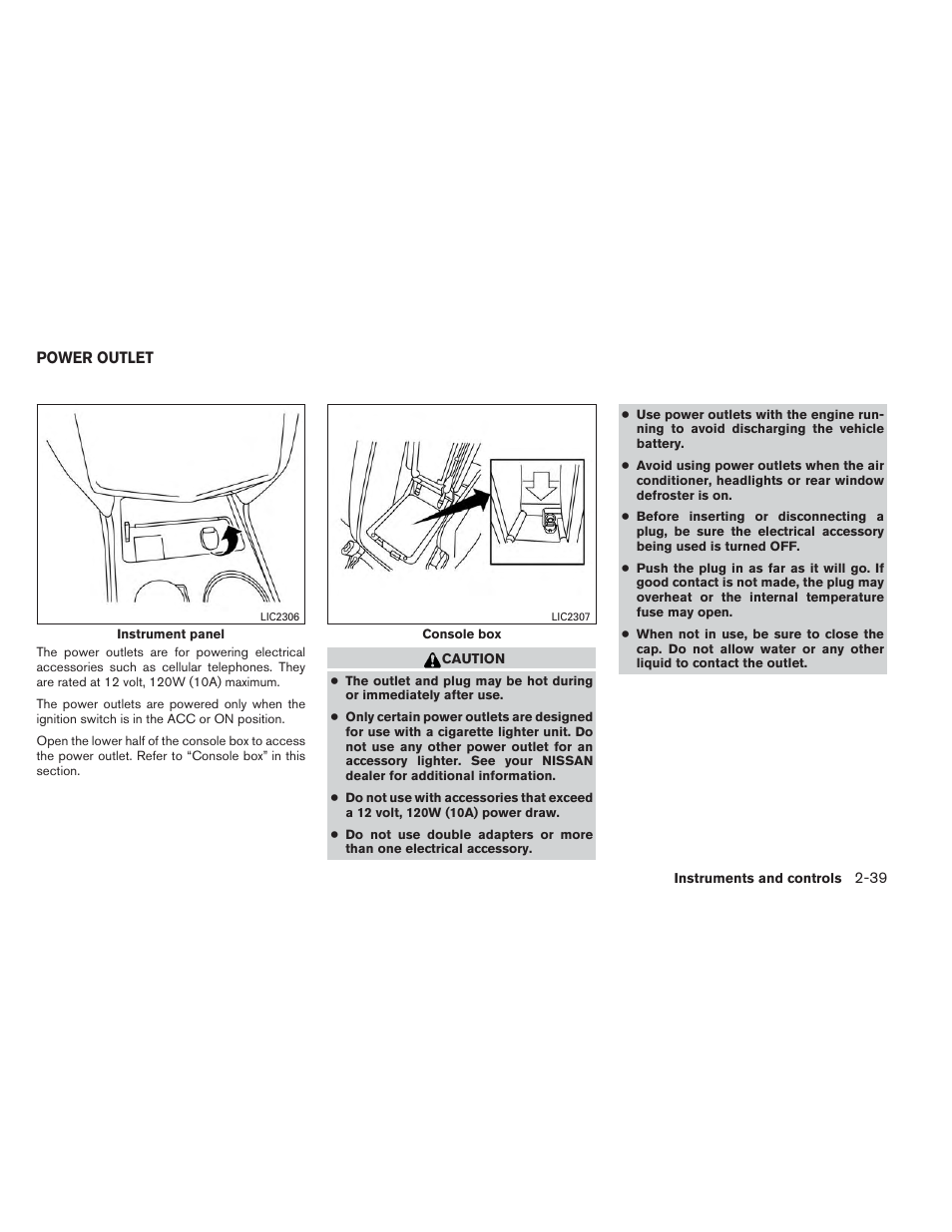 Power outlet -39 | NISSAN 2014 Altima Sedan - Owner's Manual User Manual | Page 116 / 428