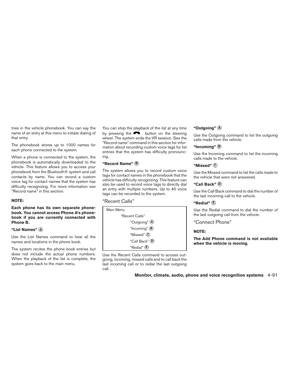 NISSAN 2014 Altima Sedan - Owner's Manual User Manual | Page 260 / 428