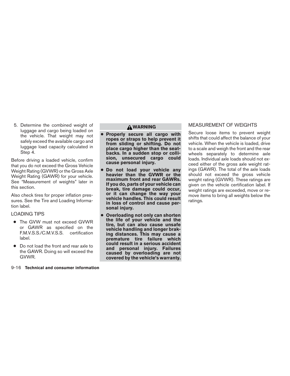 Loading tips -16 measurement of weights -16 | NISSAN 2014 Altima Sedan - Owner's Manual User Manual | Page 413 / 428