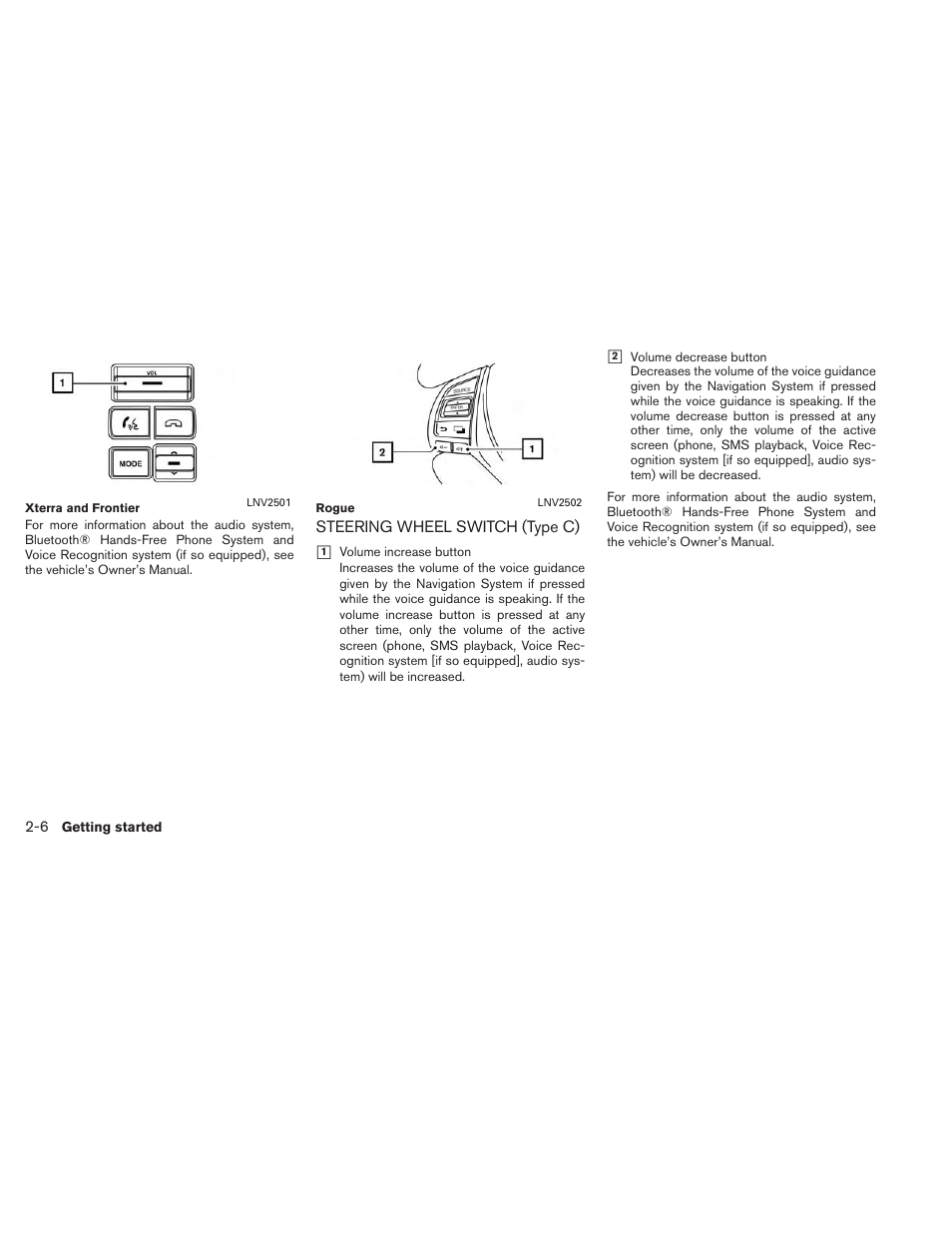 Steering wheel switch (type c) -6 | NISSAN 2014 Xterra - Navigation System Owner's Manual User Manual | Page 14 / 80