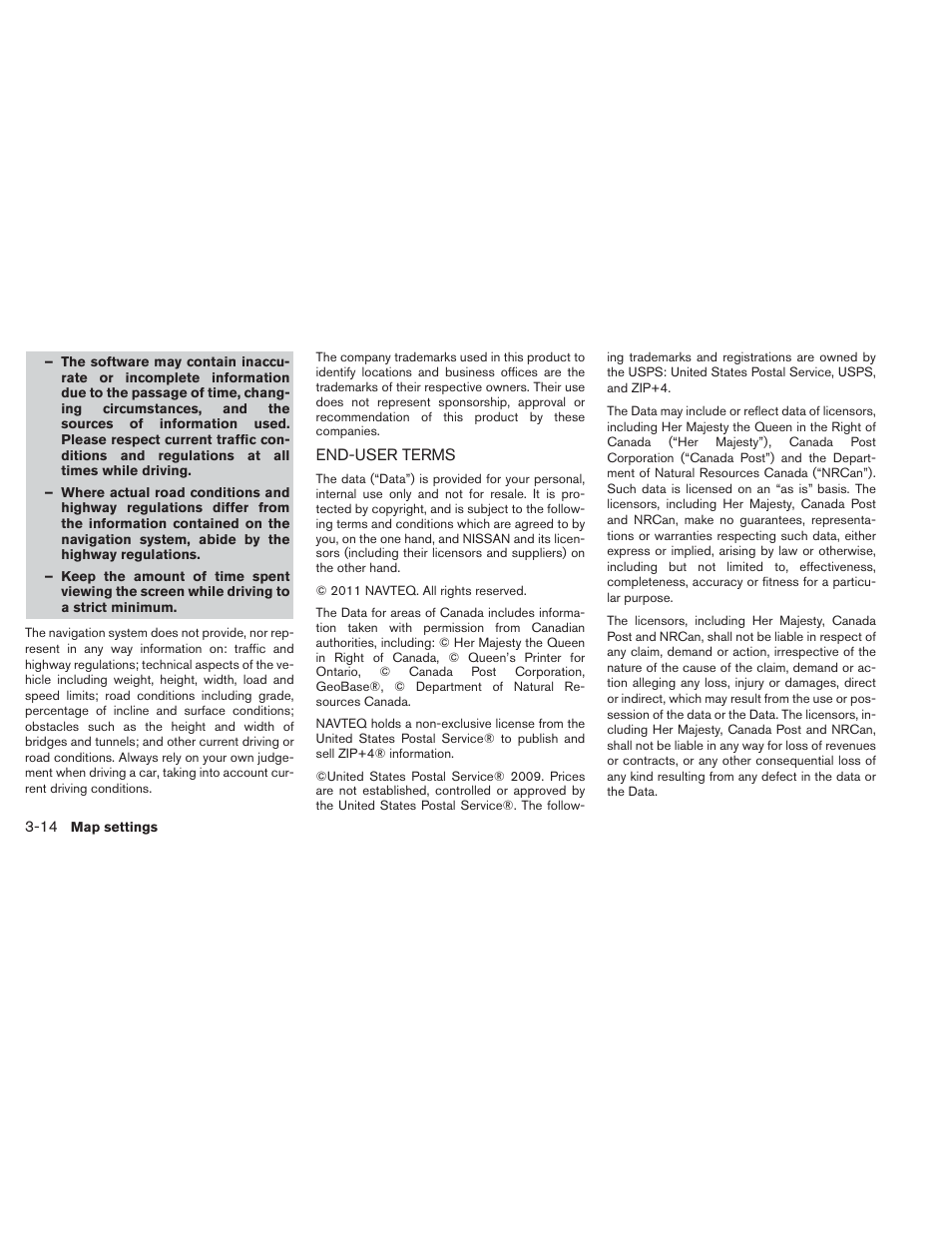 End-user terms -14 | NISSAN 2014 Xterra - Navigation System Owner's Manual User Manual | Page 32 / 80