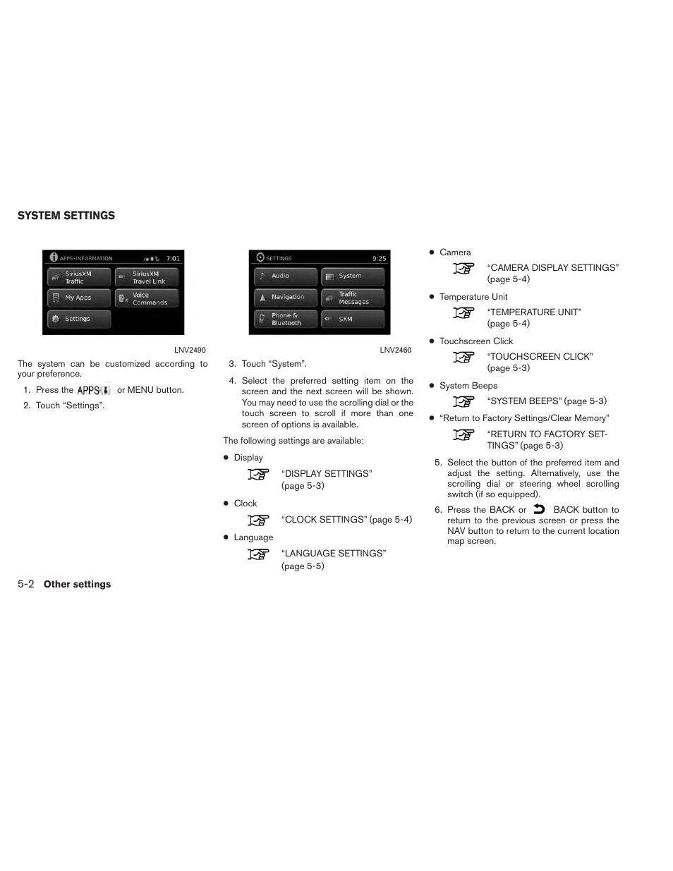 System settings -2 | NISSAN 2014 Xterra - Navigation System Owner's Manual User Manual | Page 60 / 80