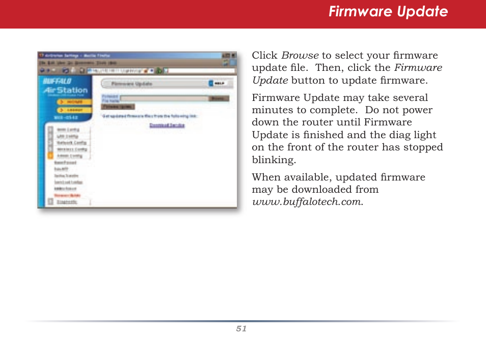 Firmware update | Buffalo Technology Buffalo AirStation WHR-G54S User Manual | Page 51 / 93
