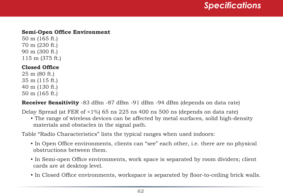 Specifications | Buffalo Technology Buffalo AirStation WHR-G54S User Manual | Page 62 / 93