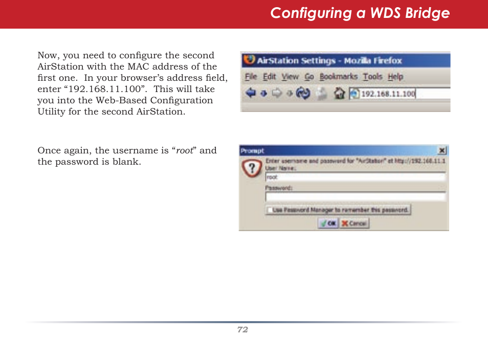 Configuring a wds bridge | Buffalo Technology Buffalo AirStation WHR-G54S User Manual | Page 72 / 93