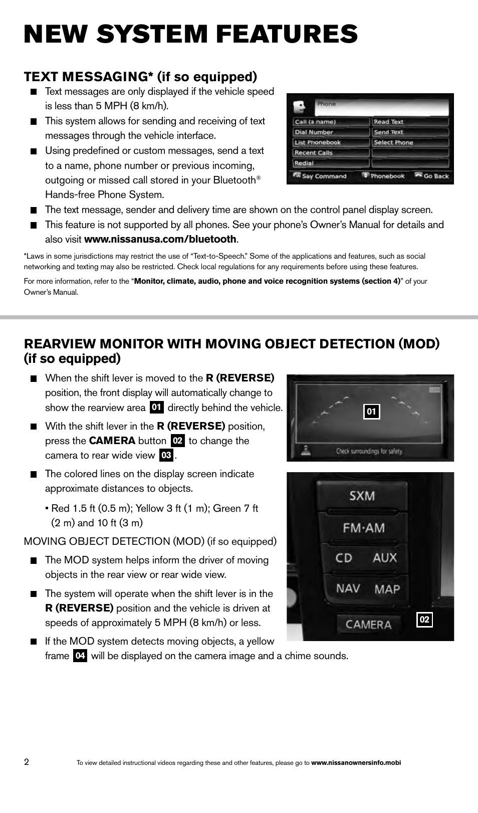 New system features, Text messaging* (if so equipped) | NISSAN 2014 Altima Sedan - Quick Reference Guide User Manual | Page 4 / 28