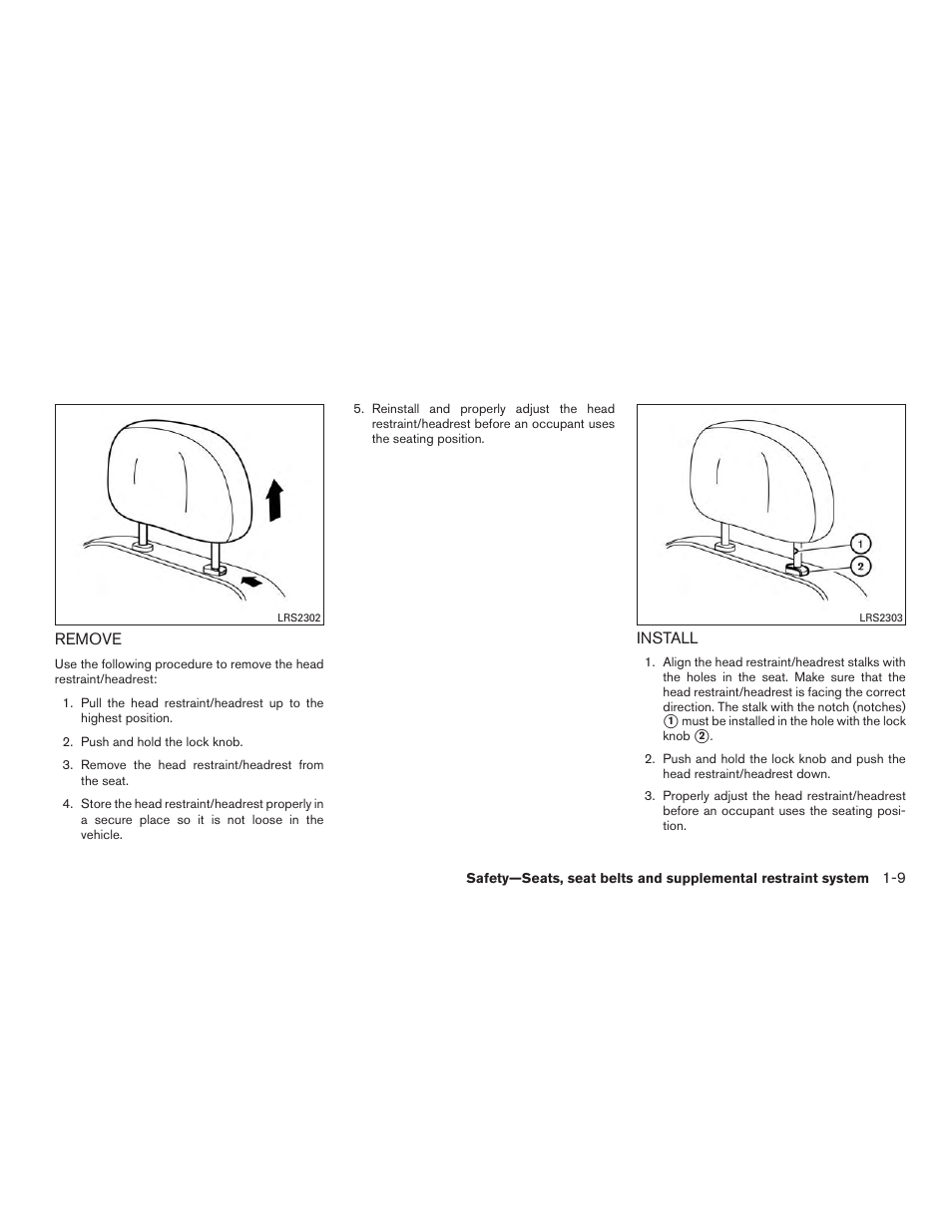 Remove -9 install -9 | NISSAN 2015 Altima Sedan - Owner's Manual User Manual | Page 26 / 438