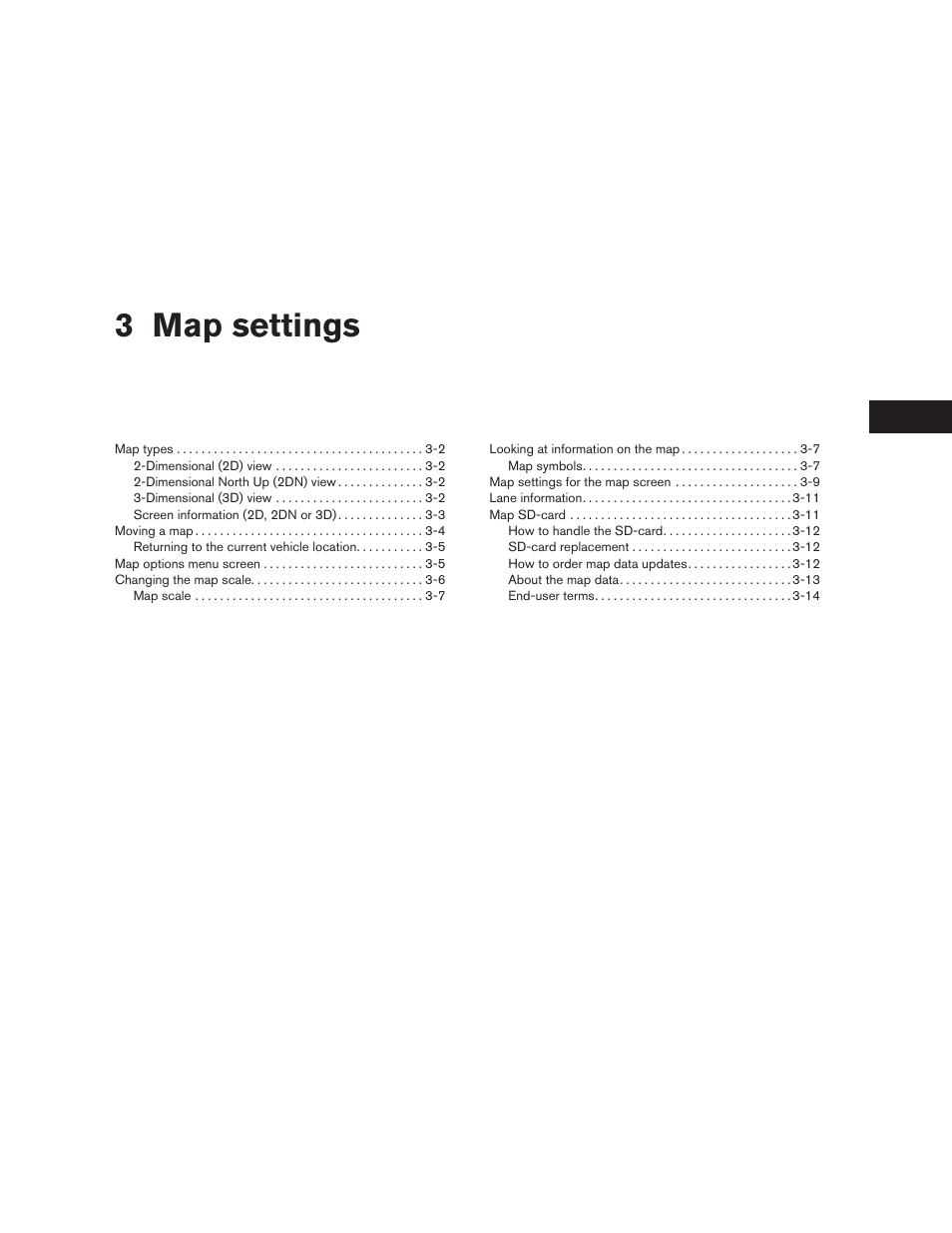 Map settings, 3 map settings | NISSAN 2015 Xterra - Navigation System Owner's Manual User Manual | Page 19 / 81
