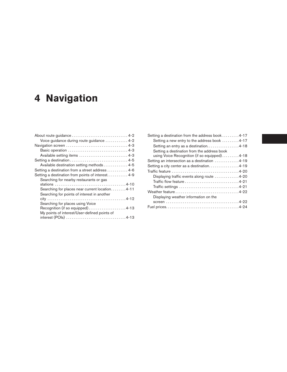 Navigation, 4 navigation | NISSAN 2015 Xterra - Navigation System Owner's Manual User Manual | Page 35 / 81