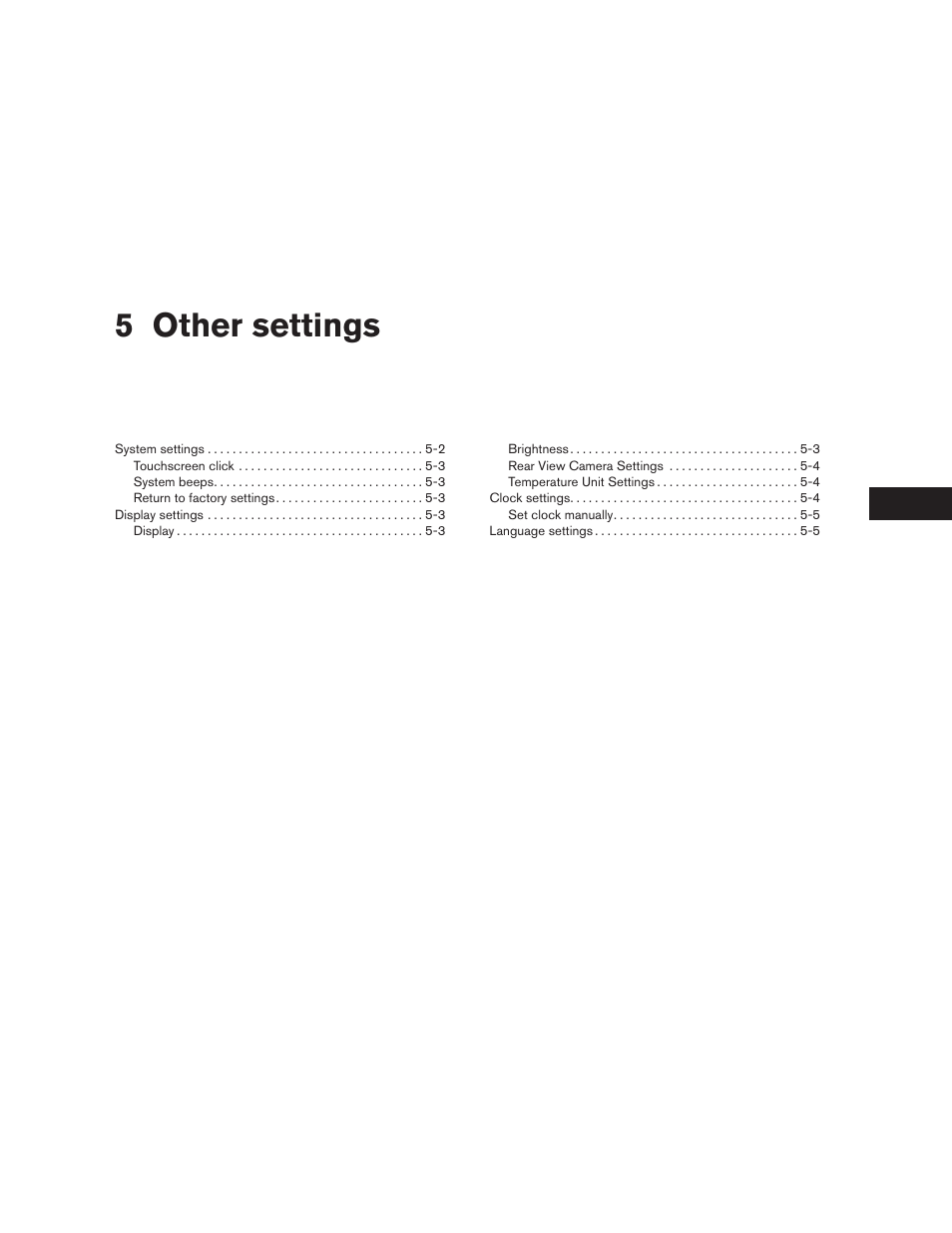 Other settings, 5 other settings | NISSAN 2015 Xterra - Navigation System Owner's Manual User Manual | Page 59 / 81