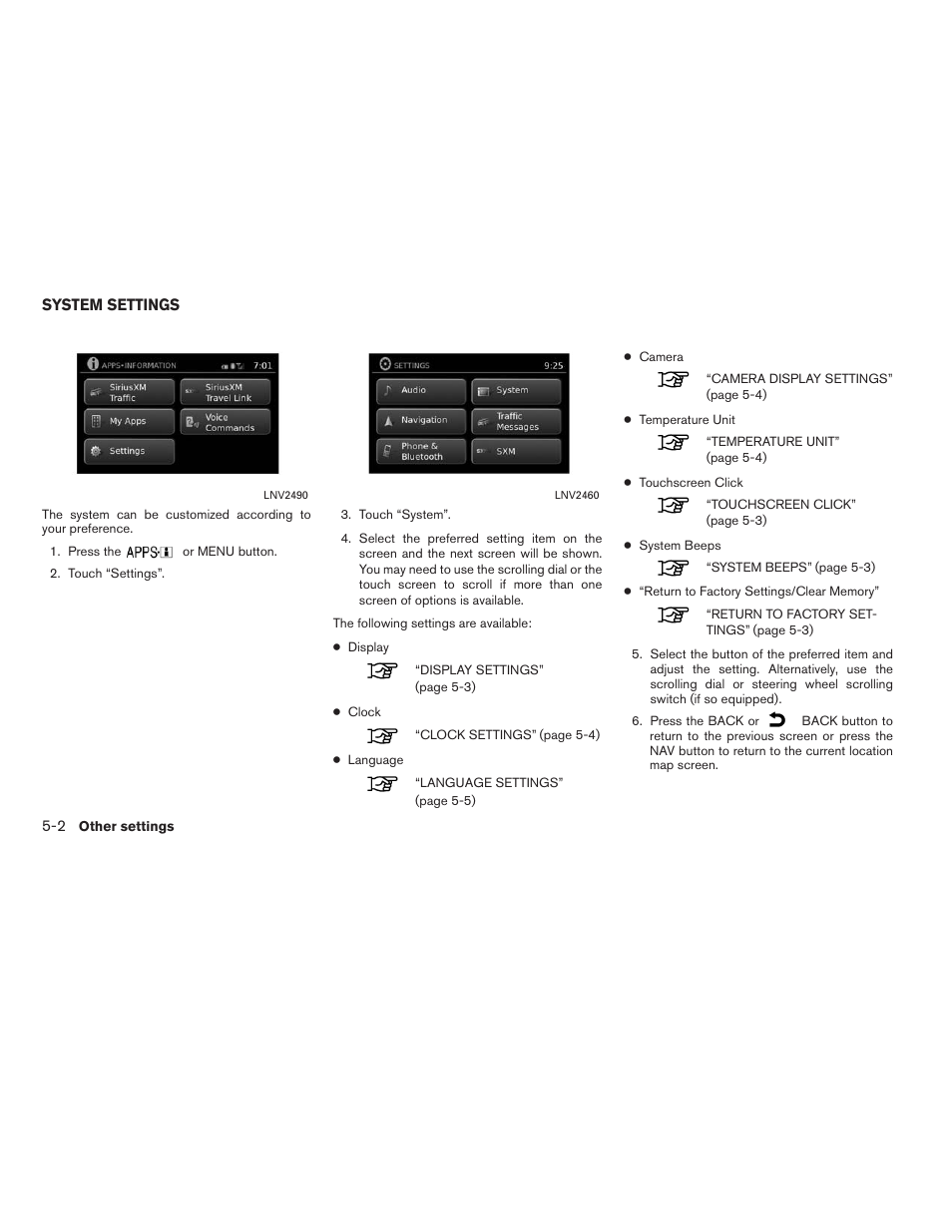 System settings -2 | NISSAN 2015 Xterra - Navigation System Owner's Manual User Manual | Page 60 / 81