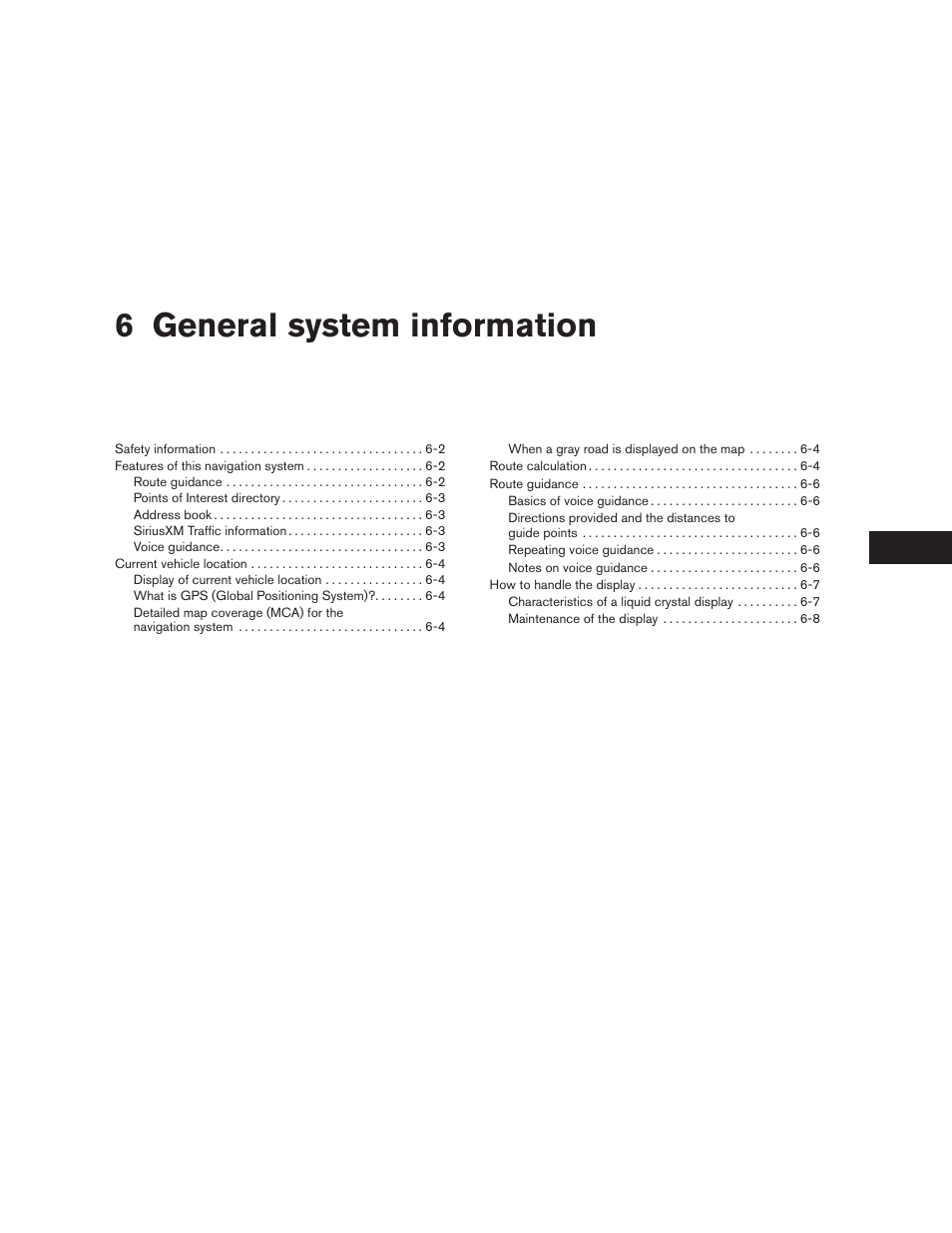 General system information, 6 general system information | NISSAN 2015 Xterra - Navigation System Owner's Manual User Manual | Page 65 / 81