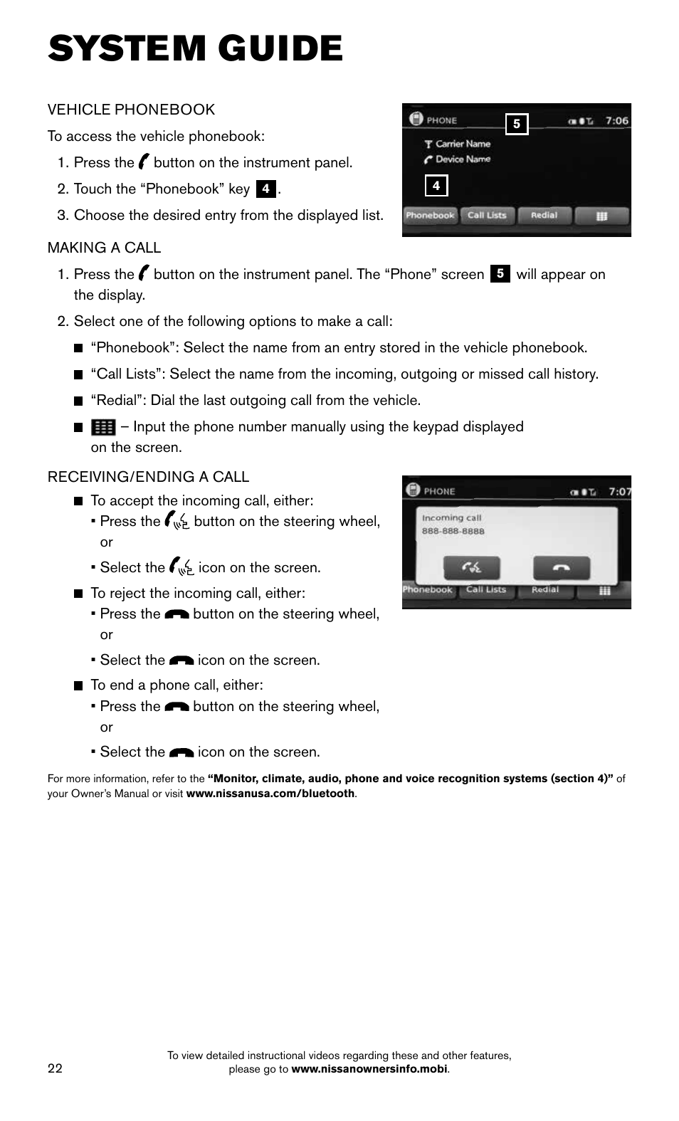 System guide | NISSAN 2015 Altima Sedan - Quick Reference Guide User Manual | Page 24 / 28