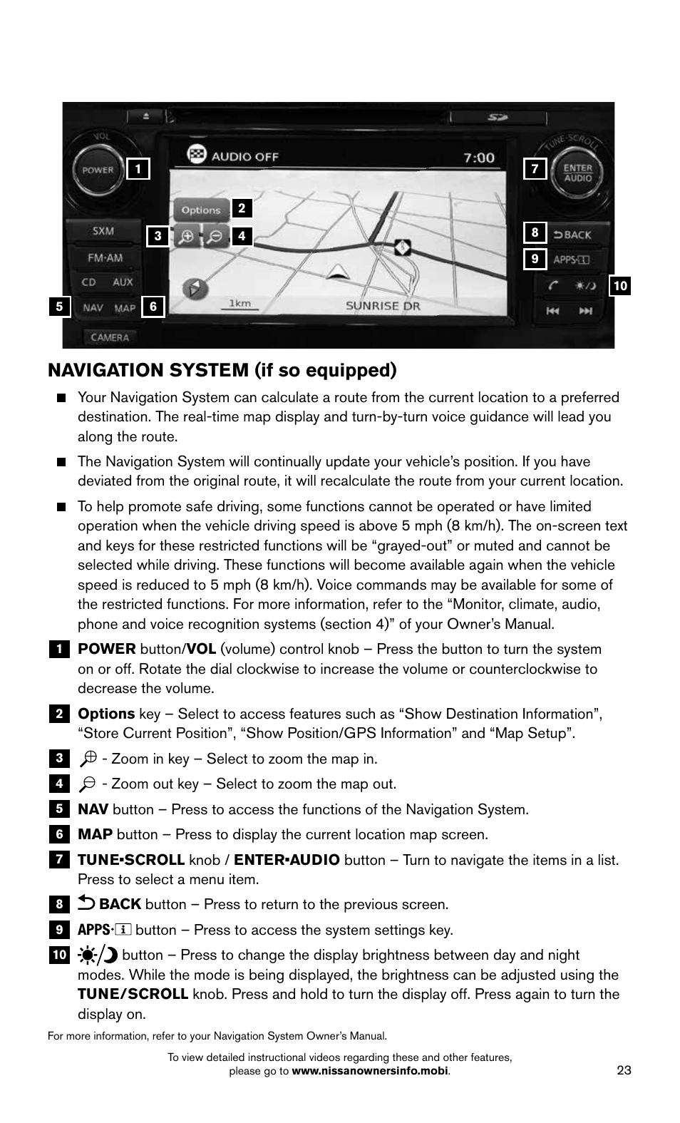 Navigation system (if so equipped) | NISSAN 2015 Altima Sedan - Quick Reference Guide User Manual | Page 25 / 28