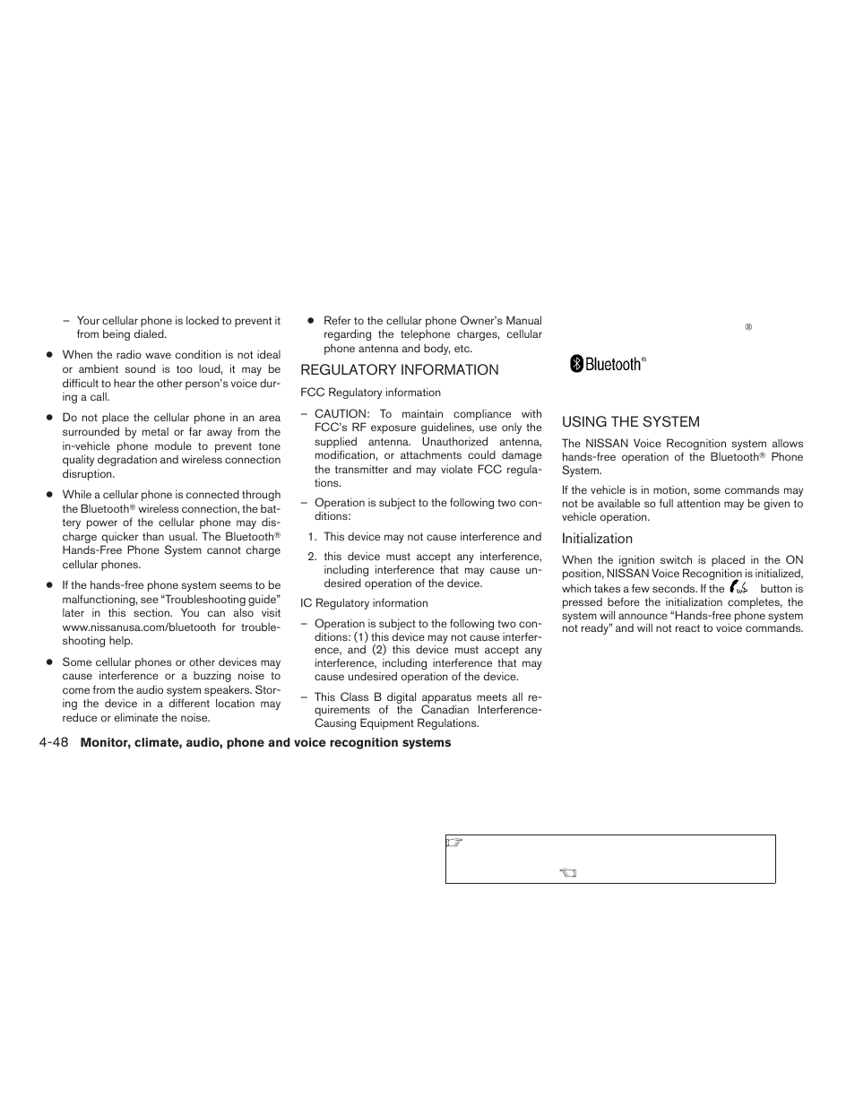 Regulatory information -48 using the system -48 | NISSAN 2009 Altima Coupe - Owner's Manual User Manual | Page 212 / 373