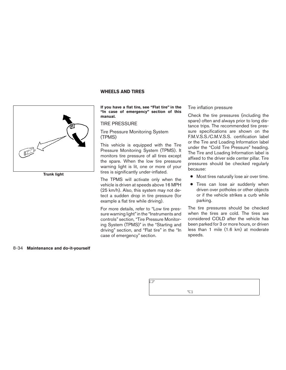 Wheels and tires -34, Tire pressure -34 | NISSAN 2009 Altima Coupe - Owner's Manual User Manual | Page 324 / 373