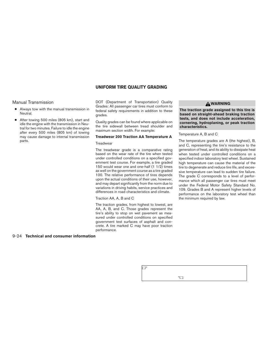 Uniform tire quality grading -24 | NISSAN 2009 Altima Coupe - Owner's Manual User Manual | Page 360 / 373