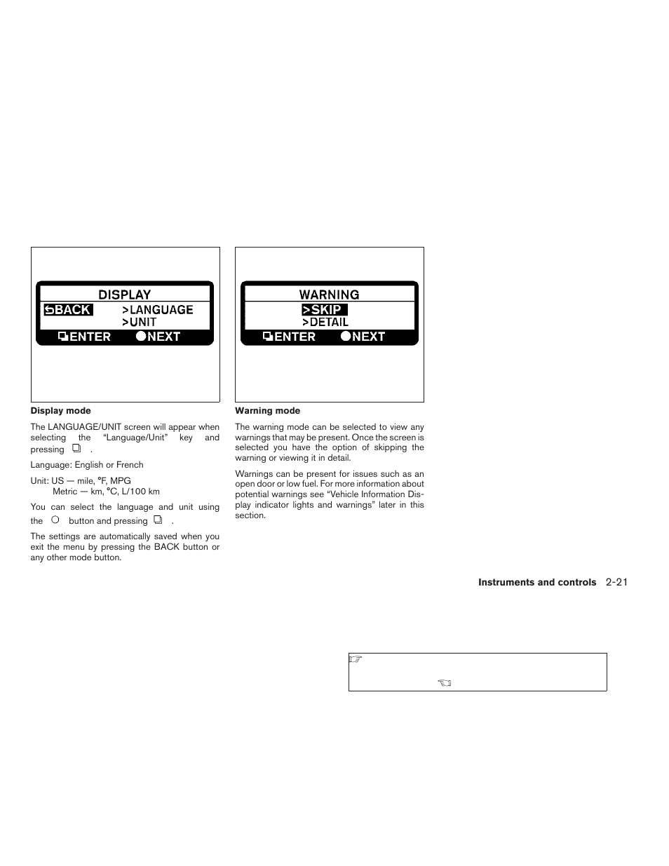 NISSAN 2009 Altima Coupe - Owner's Manual User Manual | Page 99 / 373