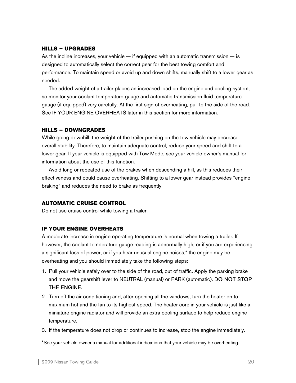 NISSAN 2009 Versa Hatchback - Towing Guide User Manual | Page 21 / 32