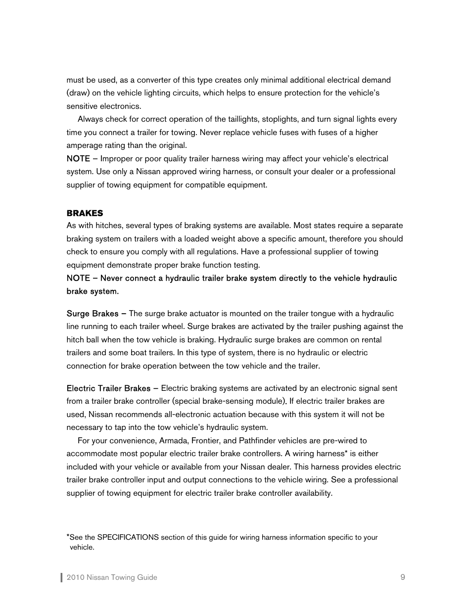 NISSAN 2010 Versa Hatchback - Towing Guide User Manual | Page 10 / 30