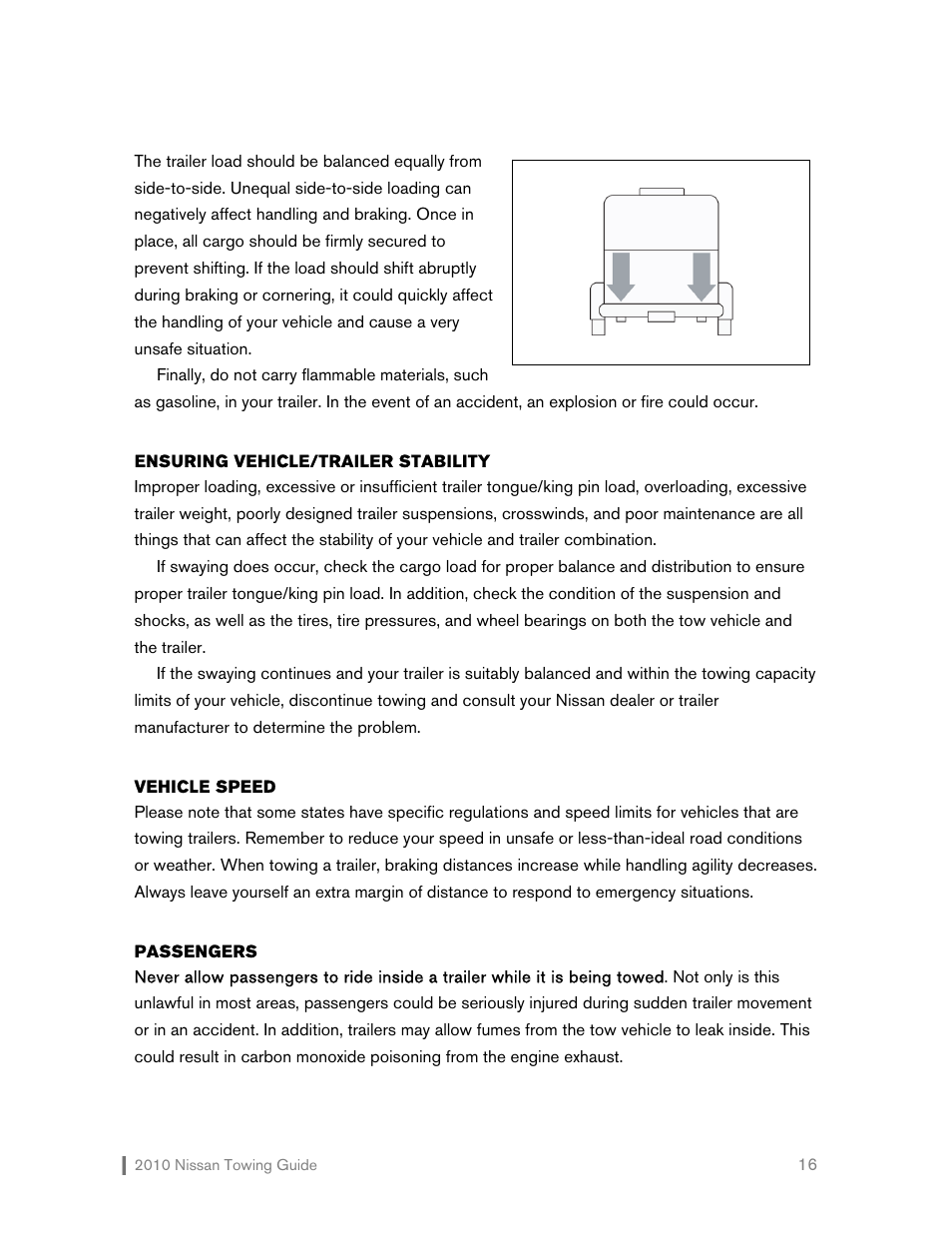 NISSAN 2010 Versa Hatchback - Towing Guide User Manual | Page 17 / 30