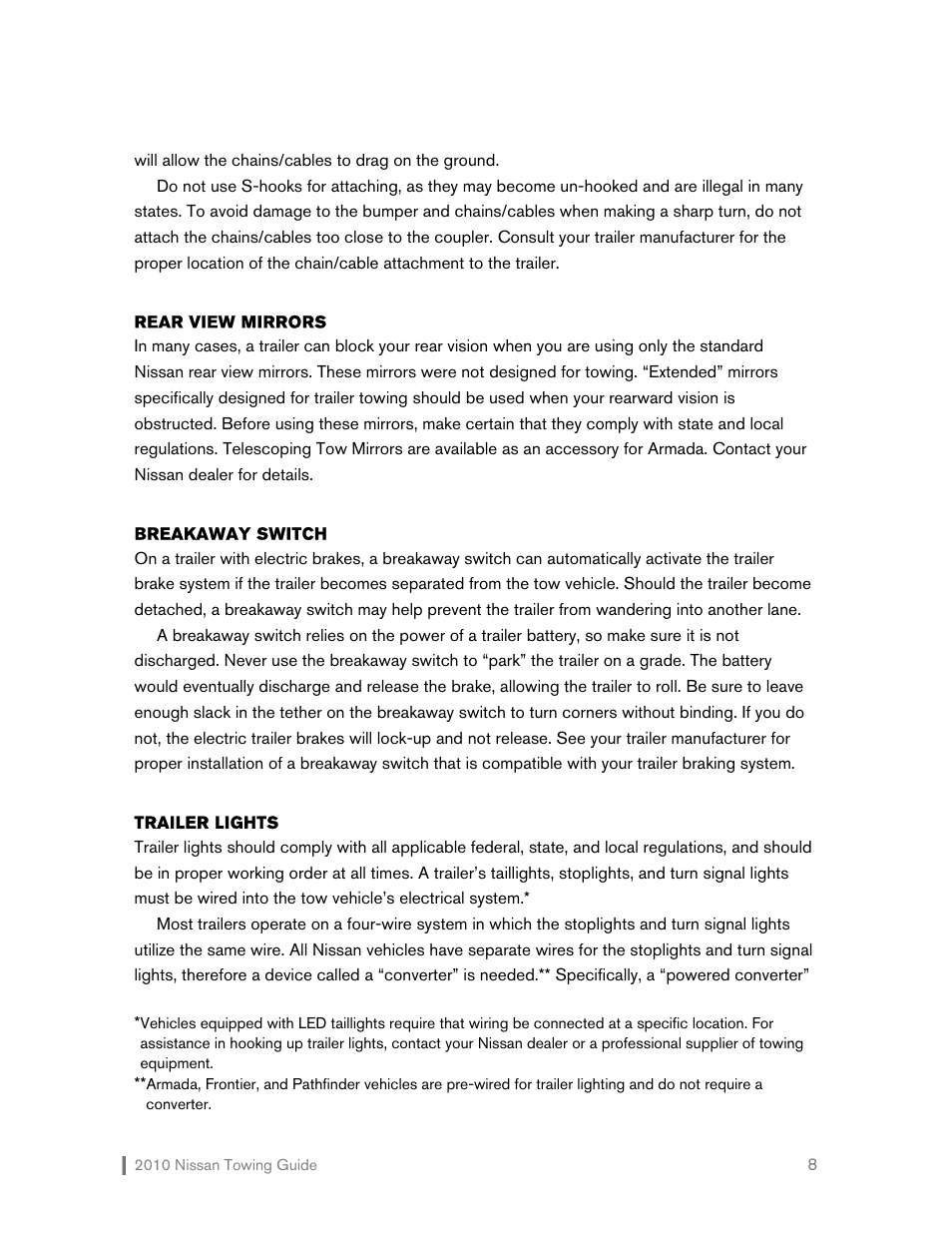 NISSAN 2010 Versa Hatchback - Towing Guide User Manual | Page 9 / 30