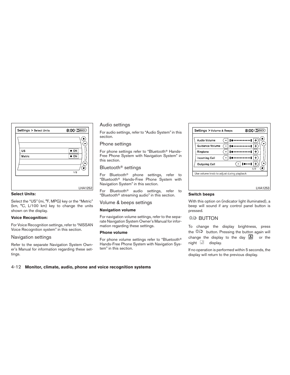 Button -12 | NISSAN 2013 Altima Coupe - Owner's Manual User Manual | Page 161 / 414