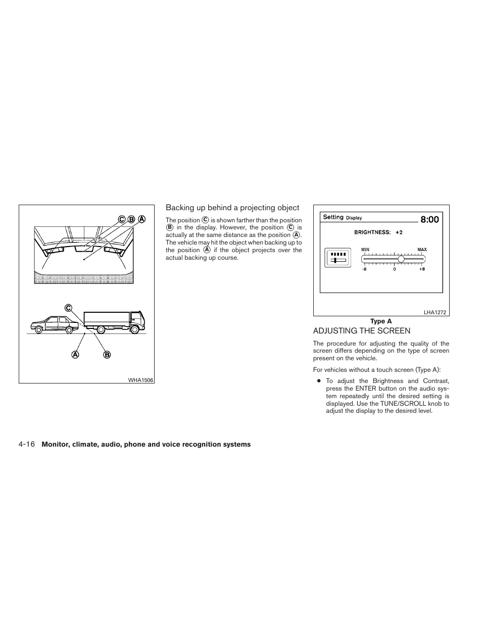 Adjusting the screen -16 | NISSAN 2013 Altima Coupe - Owner's Manual User Manual | Page 165 / 414