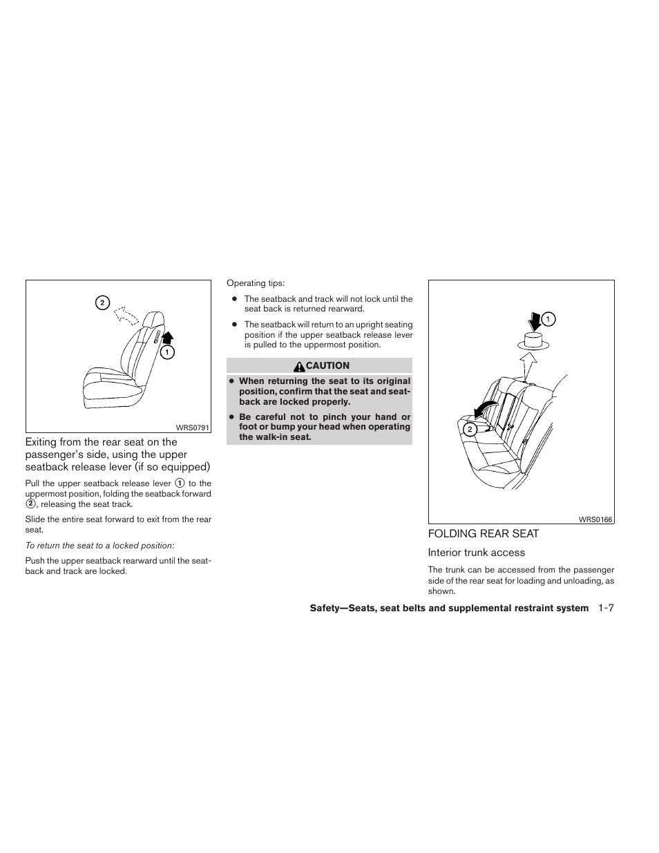 Folding rear seat -7 | NISSAN 2013 Altima Coupe - Owner's Manual User Manual | Page 24 / 414