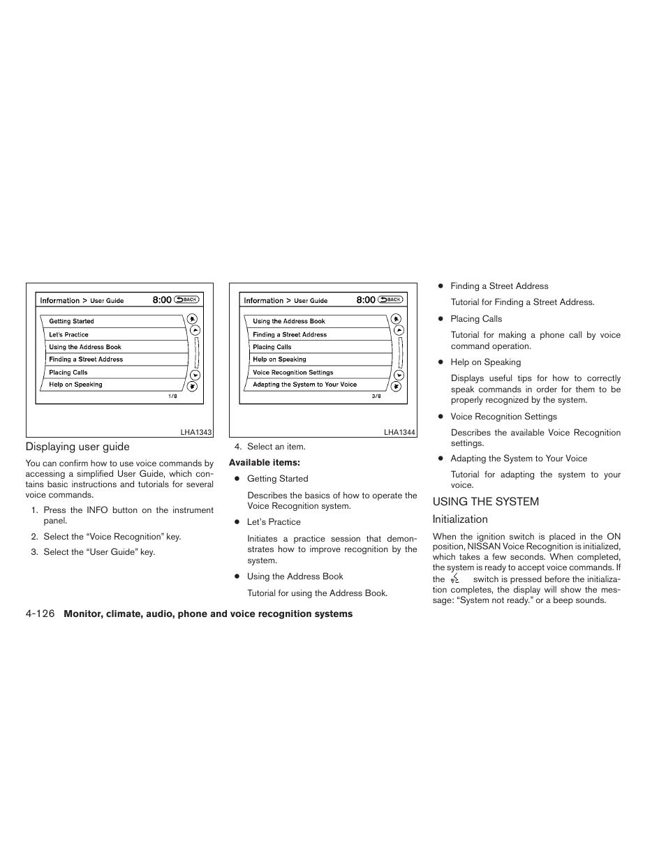 Using the system -126 | NISSAN 2013 Altima Coupe - Owner's Manual User Manual | Page 275 / 414