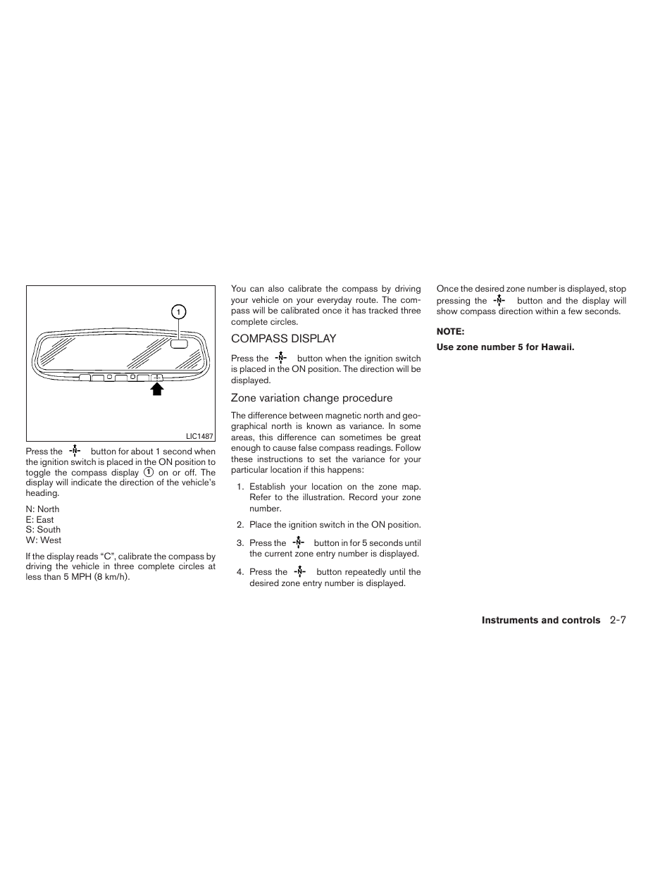 Compass display -7 | NISSAN 2013 Altima Coupe - Owner's Manual User Manual | Page 78 / 414