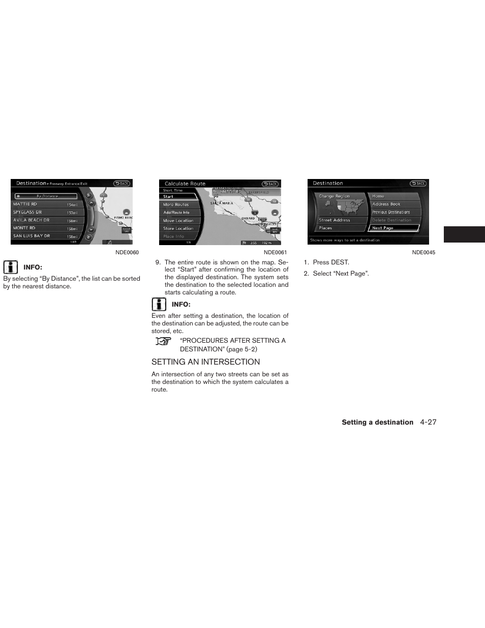 Setting an intersection -27 | NISSAN 2013 Altima Coupe - Navigation System Owner's Manual User Manual | Page 100 / 310